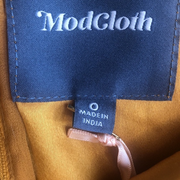 ModCloth mustard spaghetti strap long maxi dress Sz 0 New with tags - Picture 2 of 11